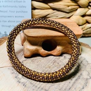 Sashka Chocolate Glass beaded bracelet, hand crafted.